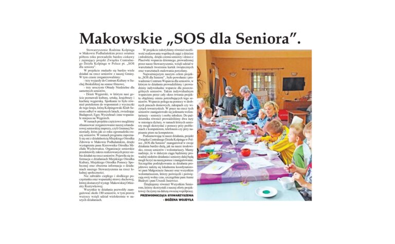W&nbsp;Prasie Beskidzkiej o&nbsp;projekcie SOS dla Seniora