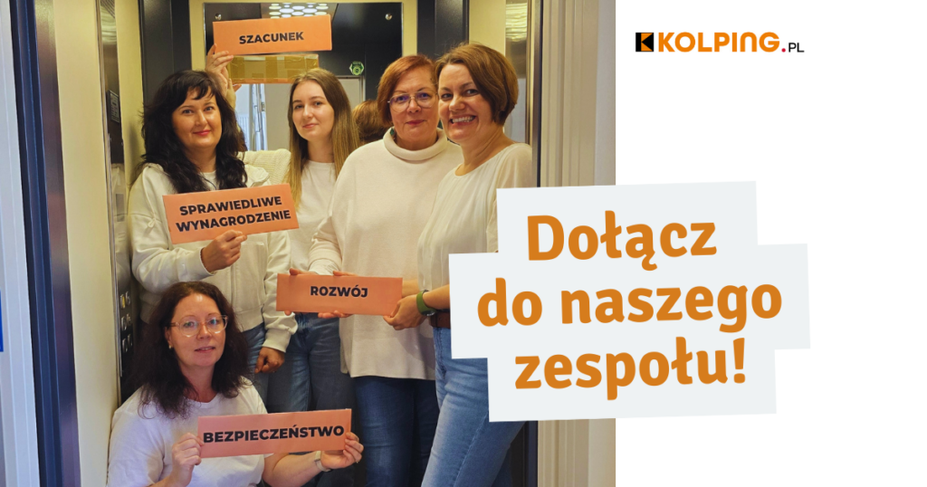 Grafika przedstawiająca 5 kobiet i napis Dołącz do naszego zespołu